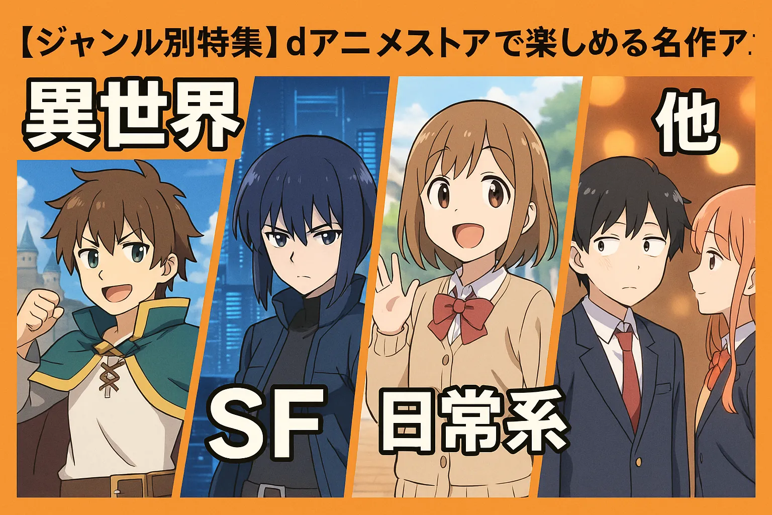 【ジャンル別特集】dアニメストアで楽しめる名作アニメ｜異世界・SF・日常系他